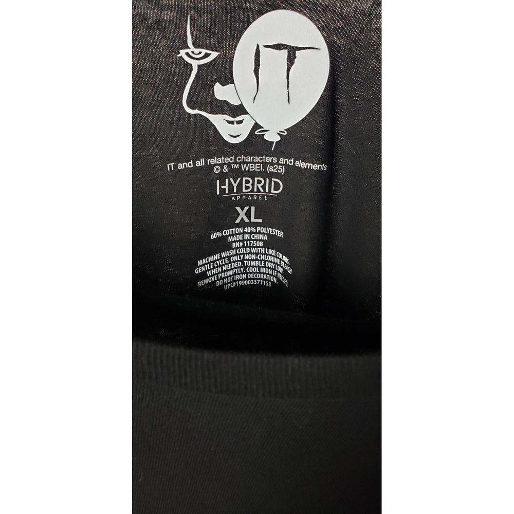 Hybrid Apparel IT Pennywise Black T Shirt Unisex XL Welcome To Derry Horror - Picture 4 of 7